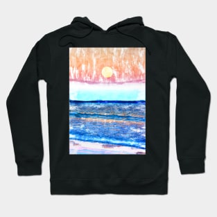 Moon By the Horizon Over The Ocean. For Moon Lovers. Hoodie